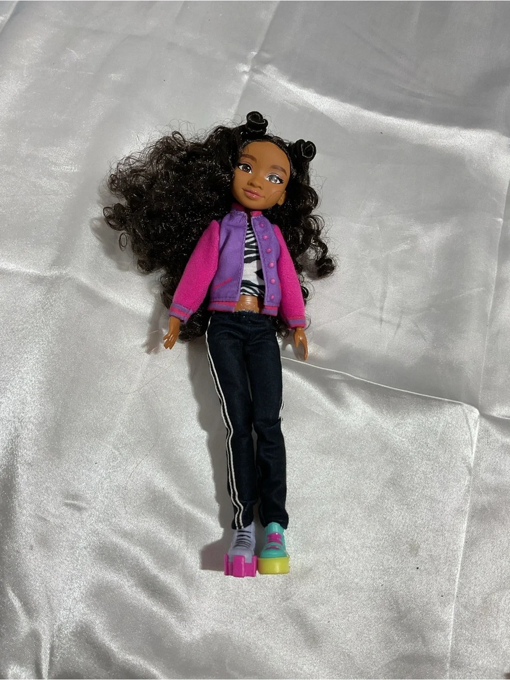 Fashion Doll with Pink and Purple Jacket and Colorful Shoes